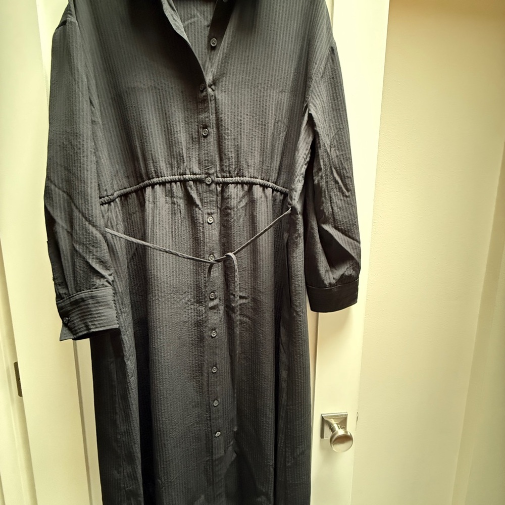 Elegant Black Button-Up Dress by Everlane